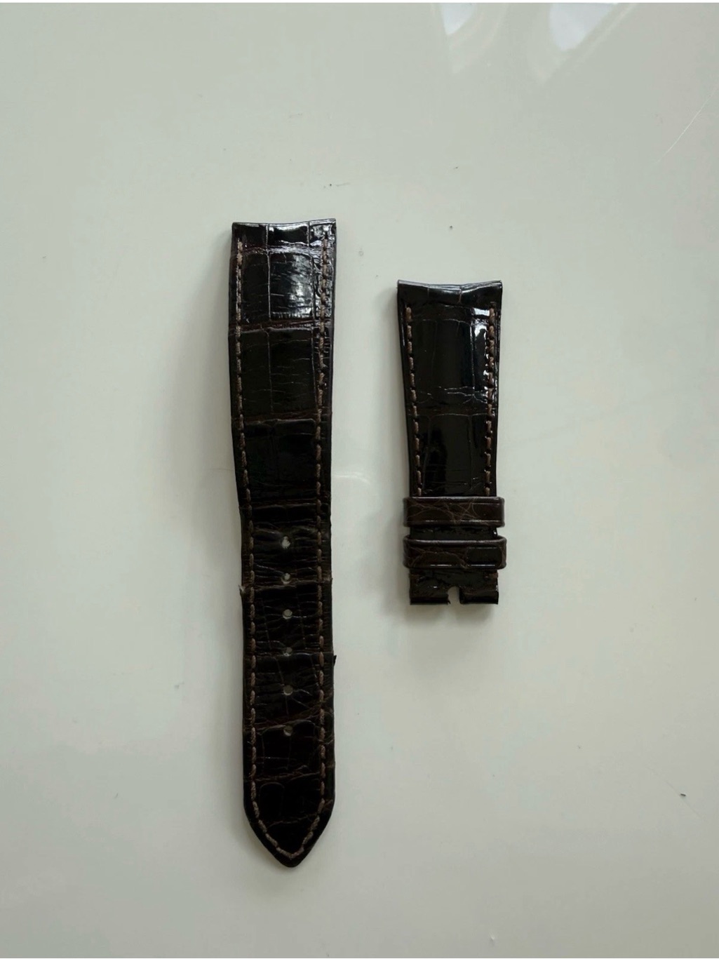 Rolex Dark Brown CrocEmbossed Leather Watch Strap